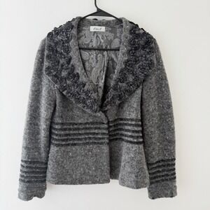 VTG Aris A Blazer Jacket Art to Wear Artsy Gray M Wool Blend Dark Victorian Goth